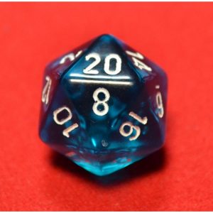 Teal with White Translucent Polyhedral 7 - Die Set