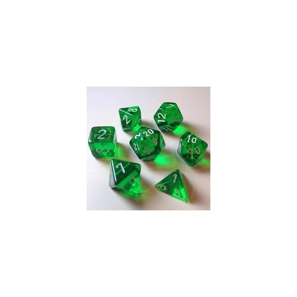 Green with White Translucent Polyhedral 7 - Die Set