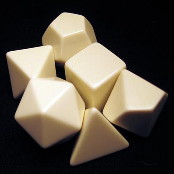 Blank White Polyhedral Dice Set