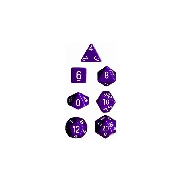 Black with White Opaque Polyhedral 7-Die Set