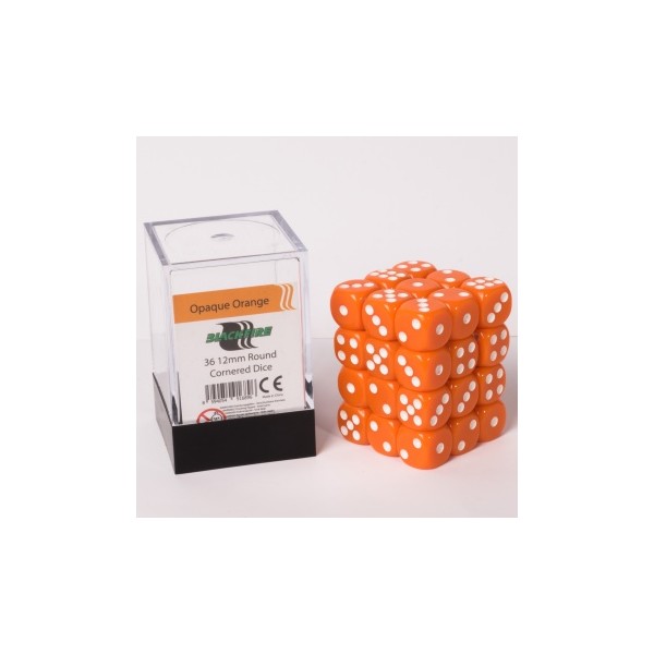 Blackfire Dice Cube - 12mm D6 36 Dice Set - Opaque Orange