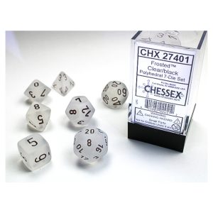 Frosted Clear/black 7-Die Set