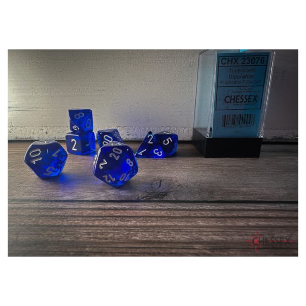 Translucent Blue/white 7-Die Set