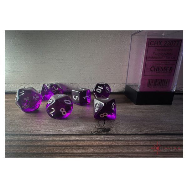 Translucent Purple/white 7-Die Set
