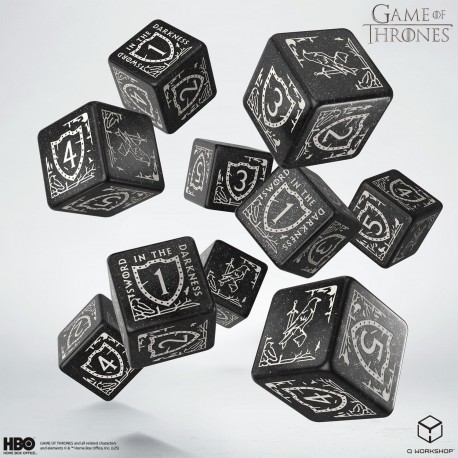 Q Workshop Game of Thrones Night's Watch D6 Dice Set
