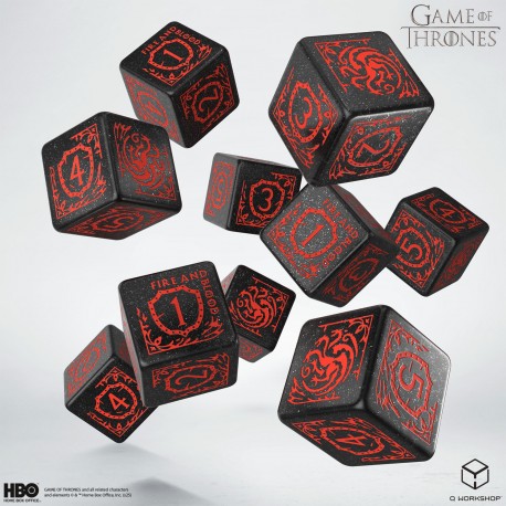 Q Workshop Game of Thrones Targaryen D6 Dice Set
