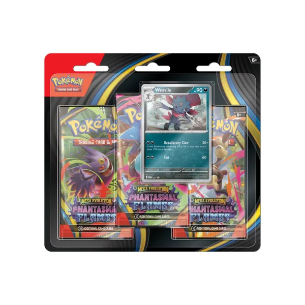 Pokemon TCG Mega Evolution: Phantasmal Flames - Weavile 3-Booster Blister