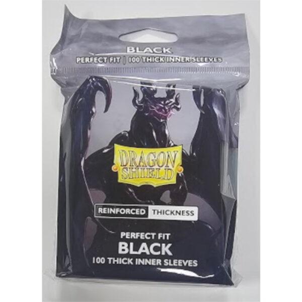 Dragon Shield Standard size Perfect fit - Inner Sleeves - Thick Inner Black (100 Sleeves) 100 Perfect Fit Standard Sized Card Sleeves από την Dragon Shield