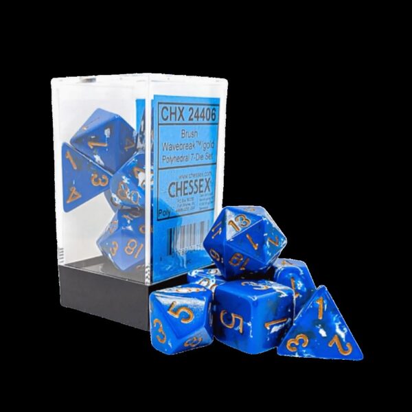 Chessex - Brush Wavebreak/green Polyhedral 7-Dice Set